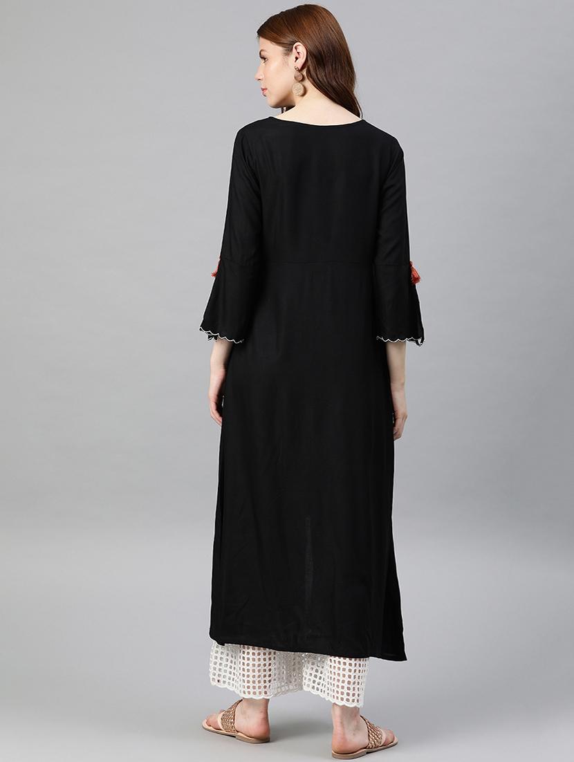 embroidered asymmetric kurta - 16861670 - Zoom Image - 3