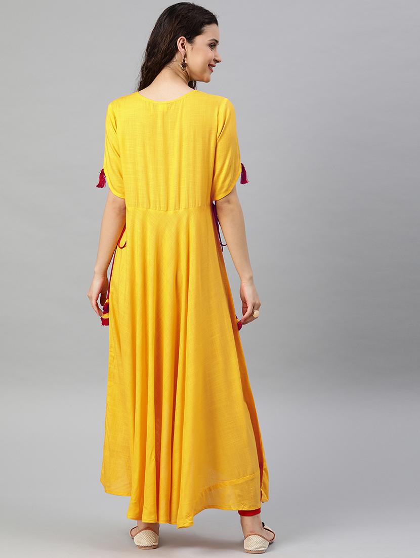 embroidered high-low kurta - 16861674 - Zoom Image - 3