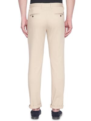 beige solid chinos - 16861738 - Standard Image - 3