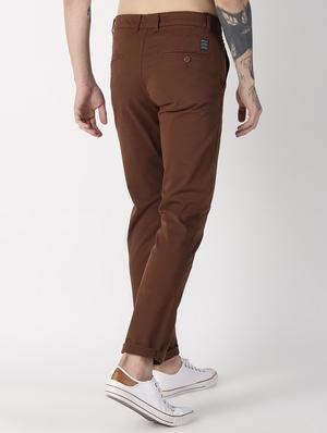 brown solid chinos - 16862378 - Standard Image - 3