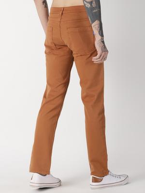 brown solid chinos - 16862379 - Standard Image - 3