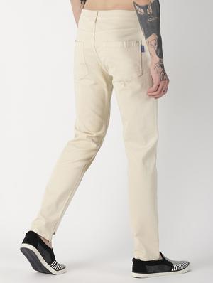 beige solid chinos - 16862380 - Standard Image - 3
