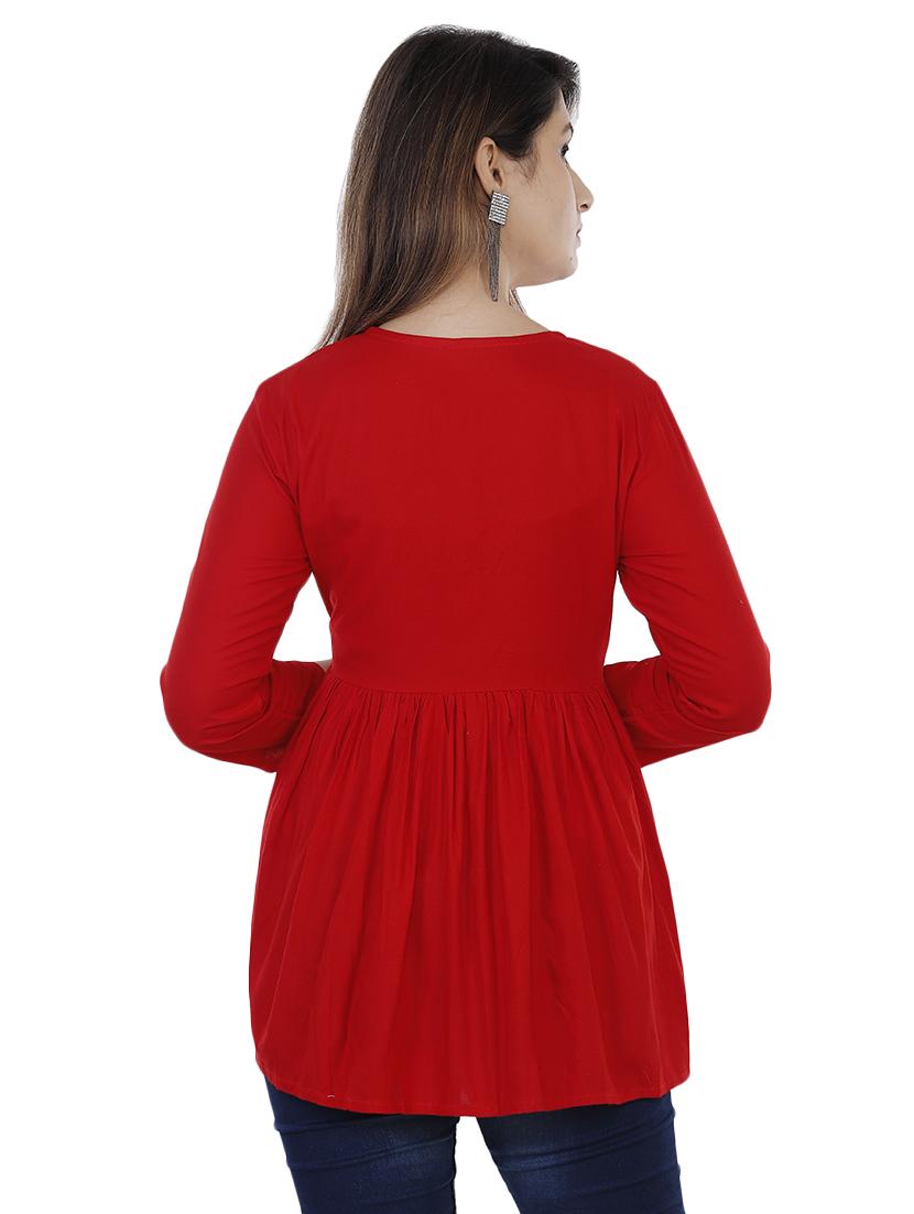embroidered flared kurti - 16863478 - Zoom Image - 3