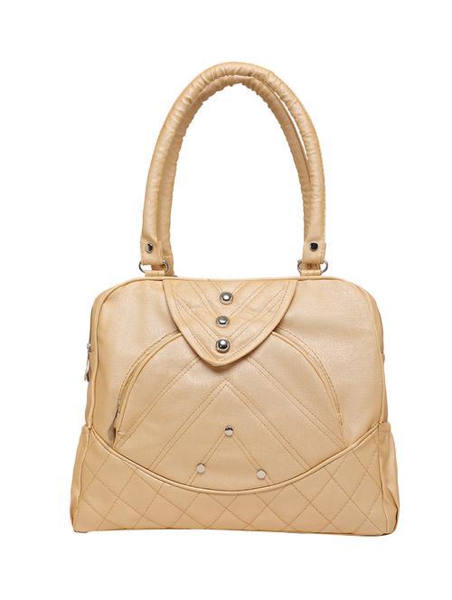 beige leatherette regular handbag - 16863925 - Standard Image - 1