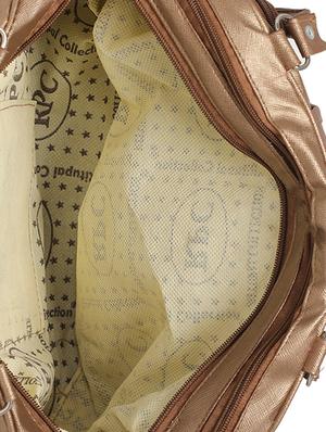 brown leatherette regular handbag - 16863950 - Standard Image - 3