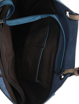 blue leather regular handbag - 16863998 - Standard Image - 3