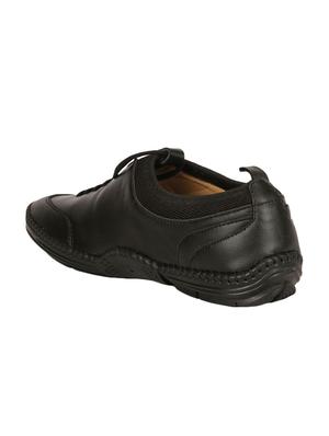 black leatherette lace up shoes - 16867222 - Standard Image - 3