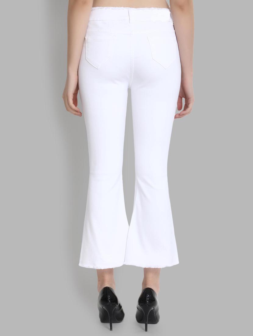 high rise frayed hem jeans - 16868020 - Zoom Image - 3