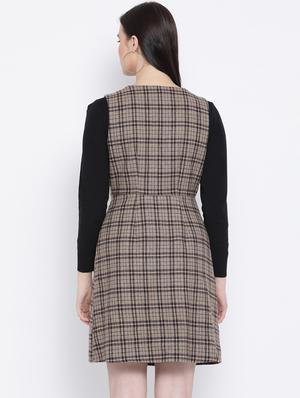 double breasted checkered dress - 16868303 - Standard Image - 3