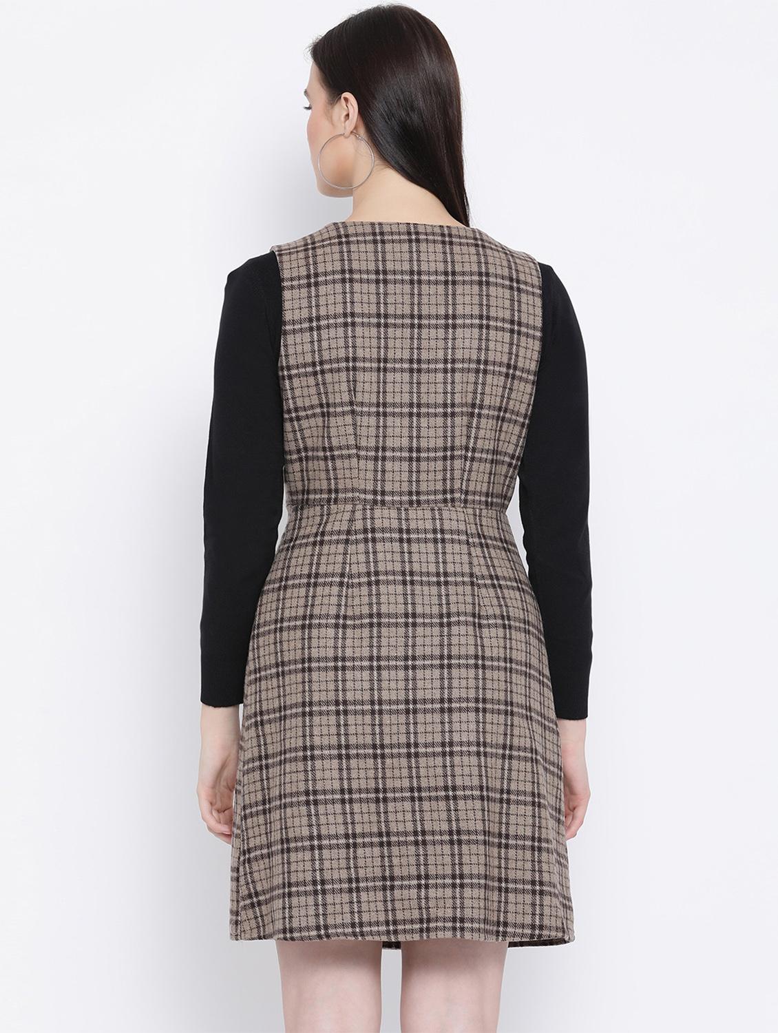 double breasted checkered dress - 16868303 - Zoom Image - 3