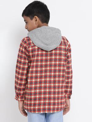 red colored cotton shirt - 16868338 - Standard Image - 3