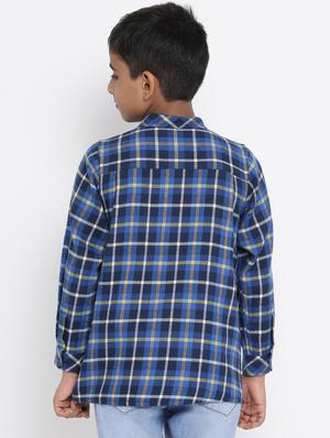 blue checkered cotton shirt - 16868341 - Standard Image - 3