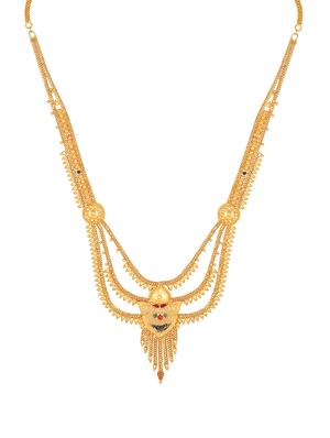gold brass long necklace - 16868680 - Standard Image - 3