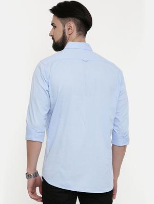 blue solid casual shirt - 16868775 - Standard Image - 3
