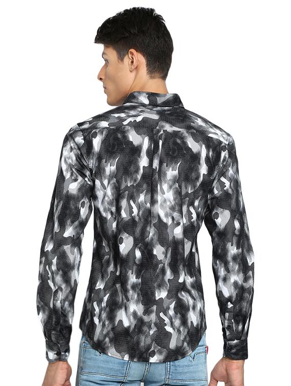 black camouflage print casual shirt - 16868913 - Zoom Image - 3