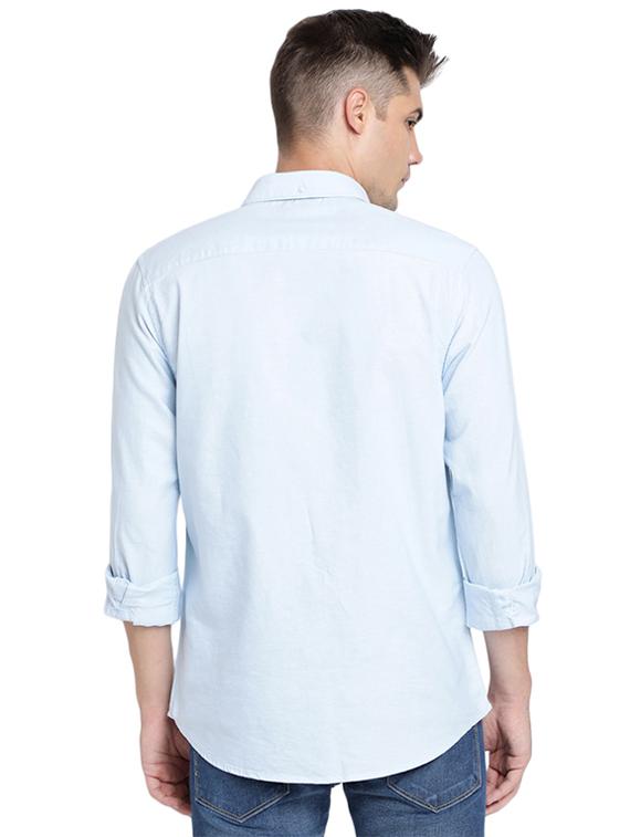 light blue solid casual shirt - 16868950 - Zoom Image - 3