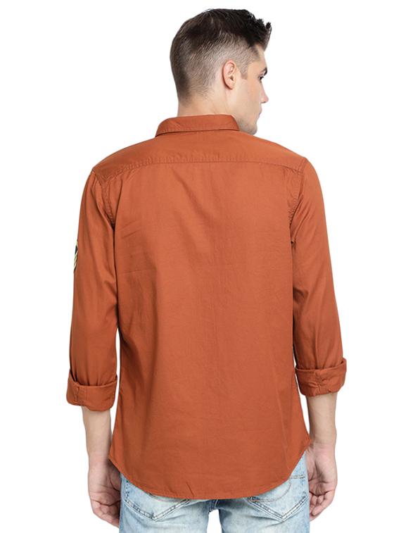 brown solid casual shirt - 16868968 - Zoom Image - 3