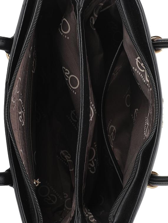 black leatherette (pu) regular handbag - 16869274 - Zoom Image - 3