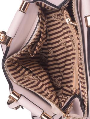 white leatherette (pu) regular handbag - 16869919 - Standard Image - 3