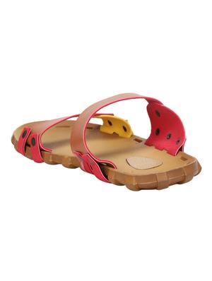 tan leatherette slip on slippers - 16874387 - Standard Image - 3