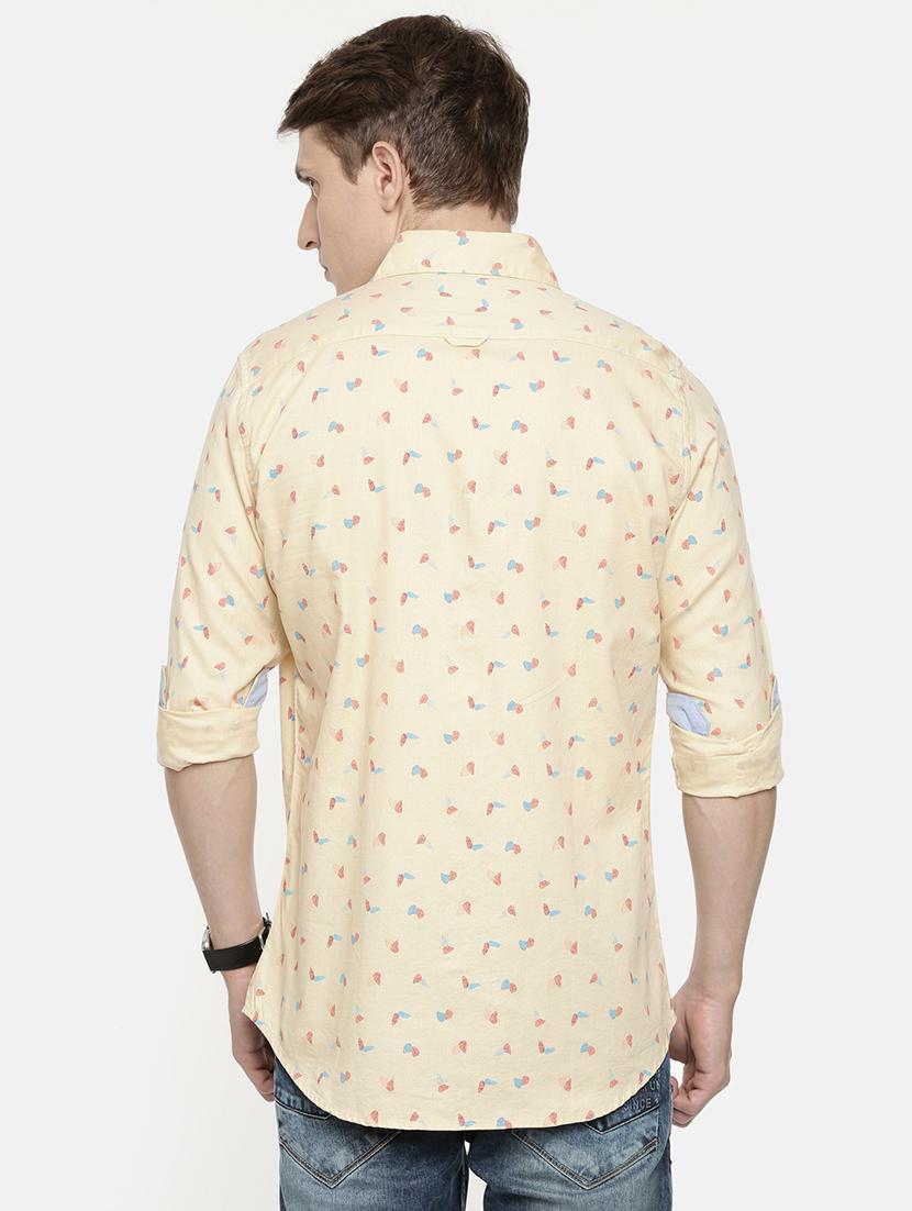beige printed casual shirt - 16877001 - Zoom Image - 3
