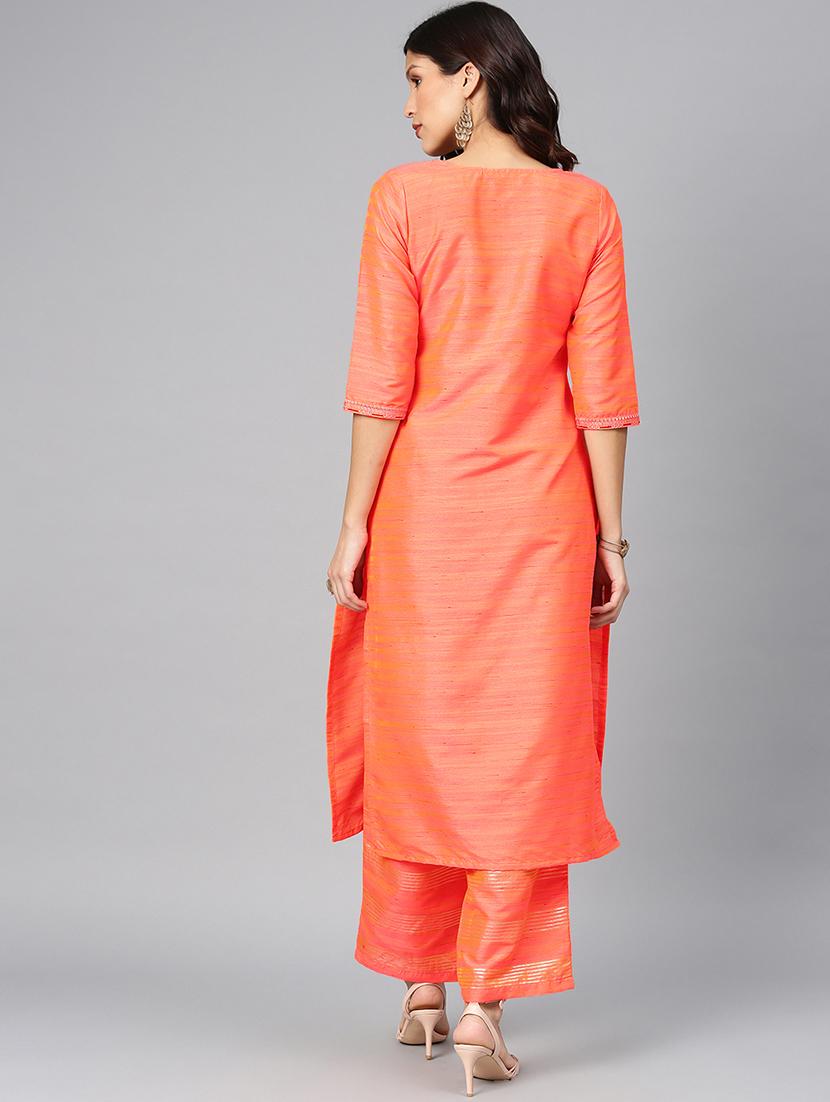 embroidered kurta palazzo set - 16878267 - Zoom Image - 3