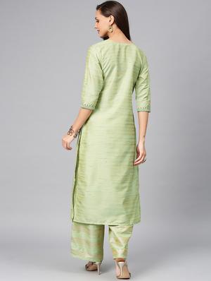embroidered kurta palazzo set - 16878276 - Standard Image - 3