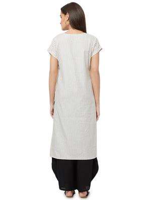 striped straight kurta - 16878371 - Standard Image - 3
