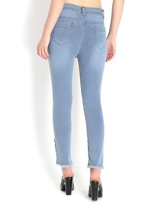 high rise frayed hem jeans - 16878879 - Standard Image - 3