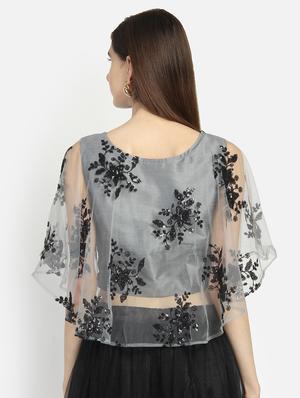 cape sleeves sequined blouse - 16879427 - Standard Image - 3