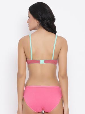 bow patch t-shirt bra with panty set - 16879489 - Standard Image - 3