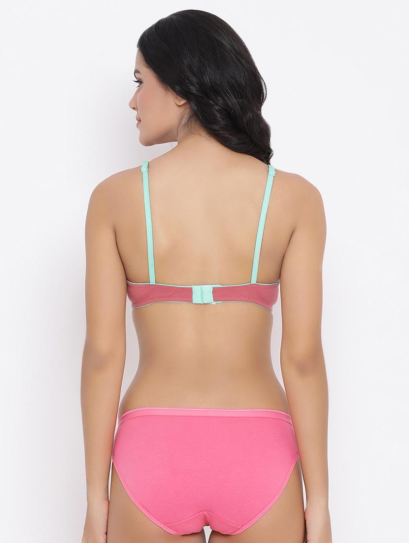 bow patch t-shirt bra with panty set - 16879489 - Zoom Image - 3