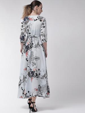tie front floral maxi dress - 16879841 - Standard Image - 3