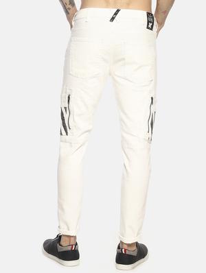 white solid plain jeans - 16879880 - Standard Image - 3