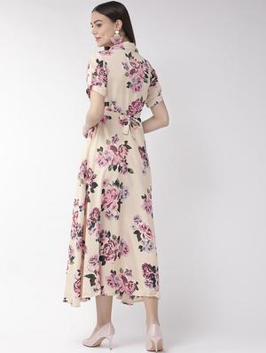 tie back floral maxi dress - 16880276 - Standard Image - 3