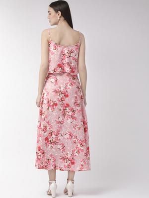 tie front layered floral maxi dress - 16880279 - Standard Image - 3