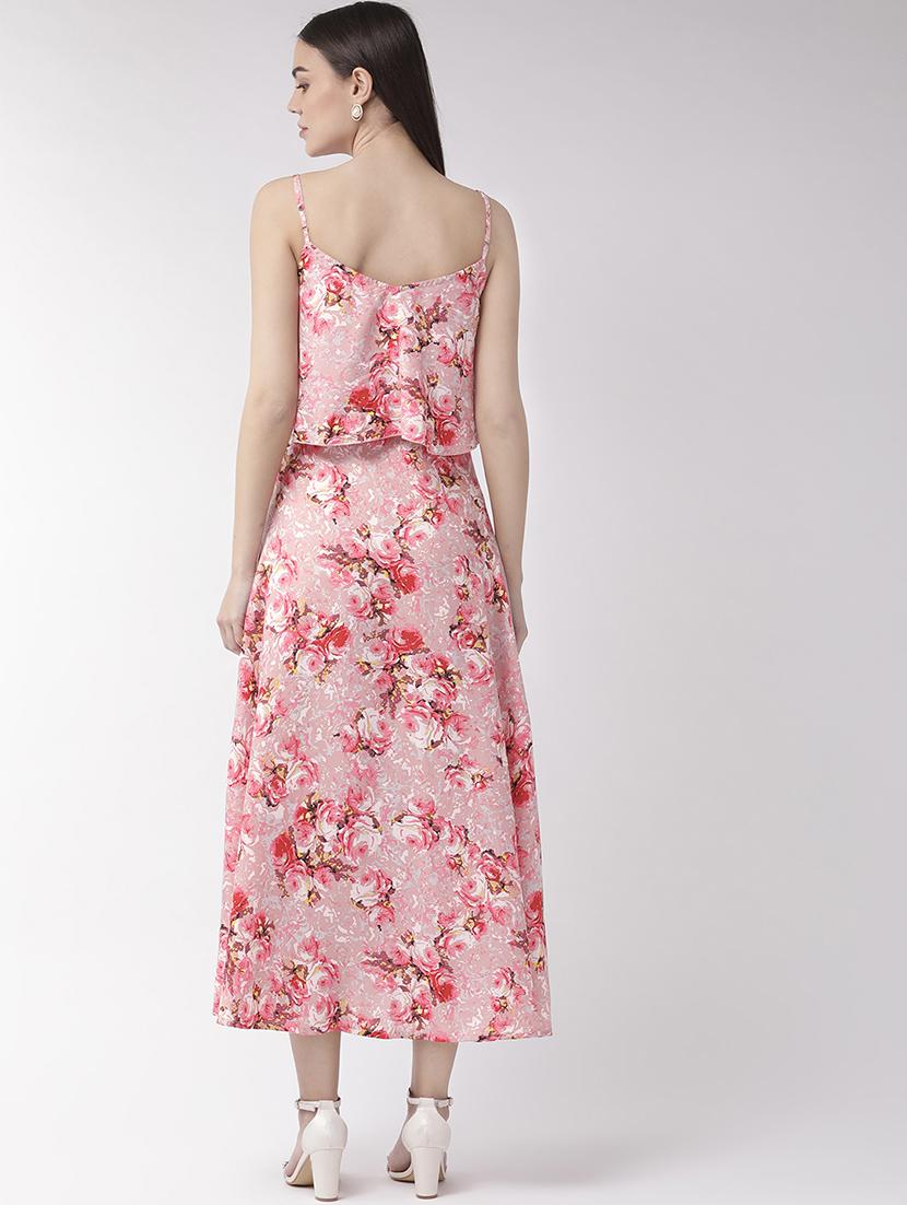 tie front layered floral maxi dress - 16880279 - Zoom Image - 3