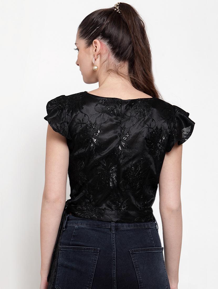 tie knot embellished crop top - 16882480 - Zoom Image - 3