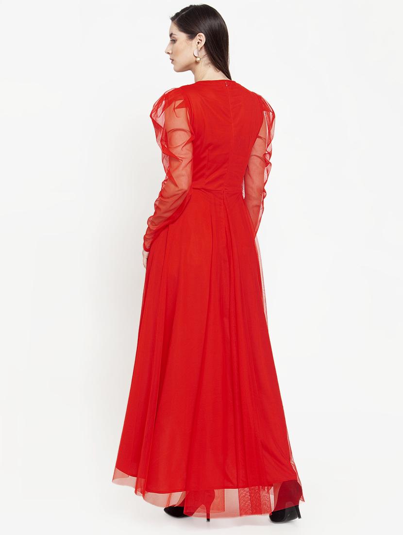 leg-o-mutton sleeves asymmetric dress - 16882482 - Zoom Image - 3
