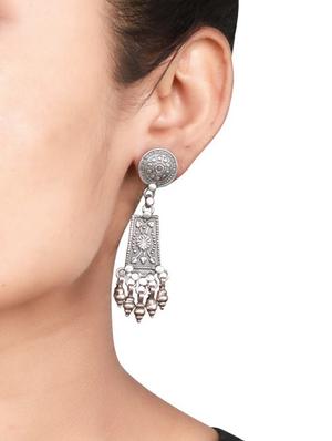 silver drop earring - 16883810 - Standard Image - 3