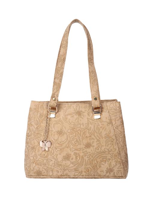 beige leatherette (pu) regular handbag - 16884235 - Very Small Image - 1