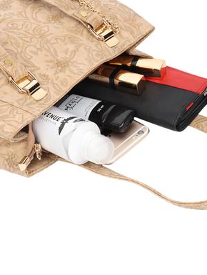beige leatherette (pu) regular handbag - 16884235 - Standard Image - 3