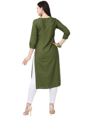 striped straight kurta - 16884502 - Standard Image - 3