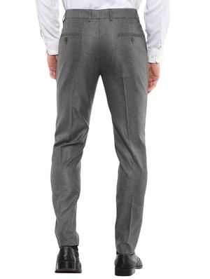 grey solid flat front formal trouser - 16885176 - Standard Image - 3