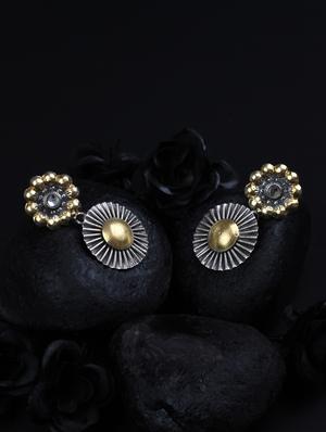 gold silver drop earrings - 16885408 - Standard Image - 3