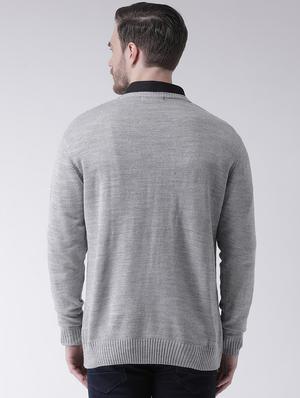 grey solid pullover - 16886742 - Standard Image - 3
