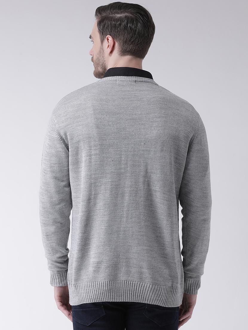 grey solid pullover - 16886742 - Zoom Image - 3