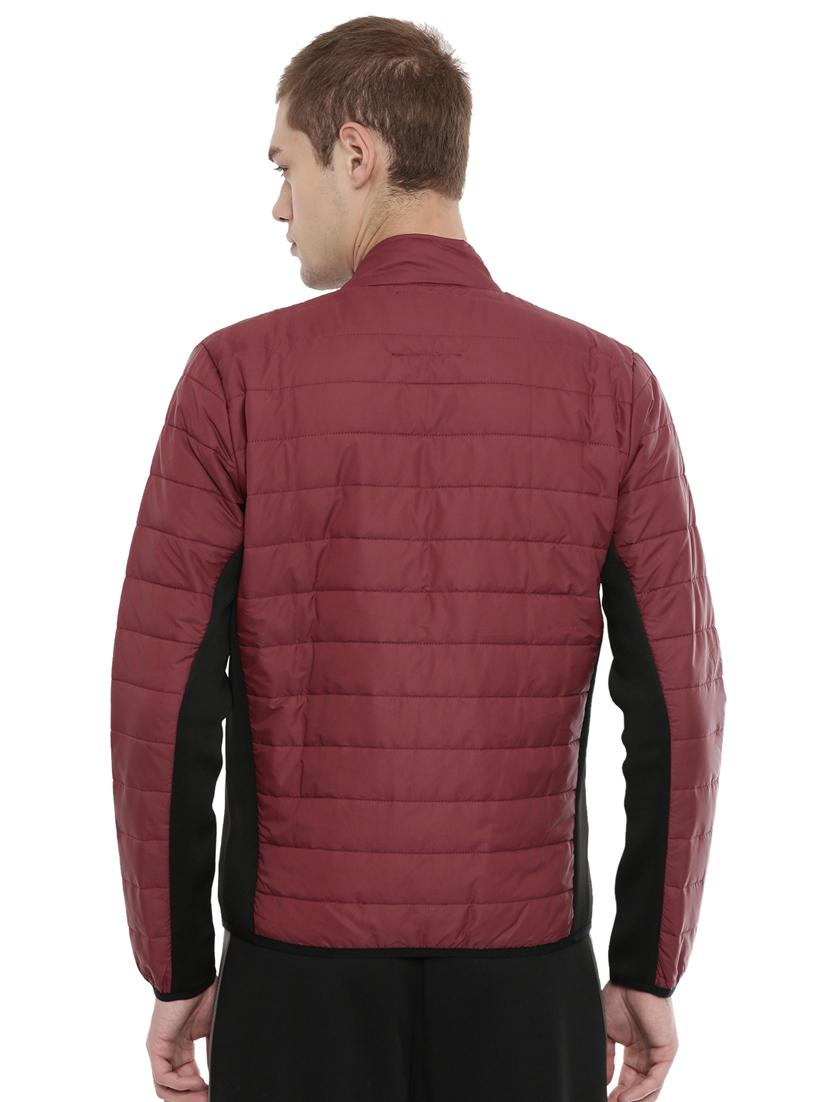 red color block nylon quilted jacket - 16887558 - Zoom Image - 3