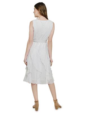 tie front ruffled fit & flare dress - 16888672 - Standard Image - 3