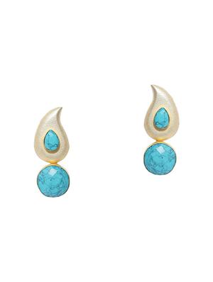 blue brass drop earring - 16889061 - Standard Image - 3